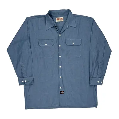Dickies Shirt - XL Blue Cotton Blend