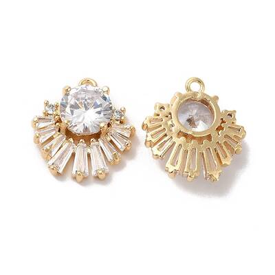 Brass Pave Cubic Zirconia with Glass Pendants