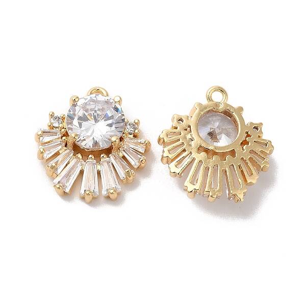 Brass Pave Cubic Zirconia with Glass Pendants