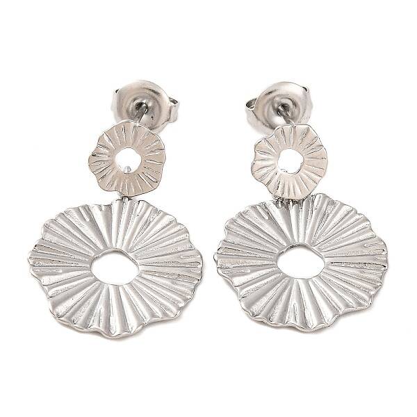 Non-Tarnish 304 Stainless Steel Stud Dangle Earrings