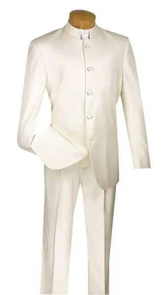 Vinci Men's 5 Button 2-Piece Nehru Suit Fashionable Style