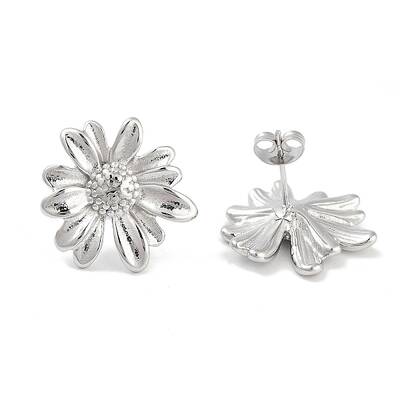 Non-Tarnish Flower 304 Stainless Steel Stud Earrings for Women