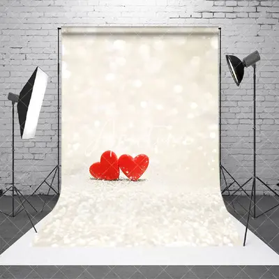 Aperturee White Light Bokeh Red Hearts Valentines Day Backdrop, 2X3FT(0.6MX1M), 14 USD, valentines day backdrops, NYSD2I34-M