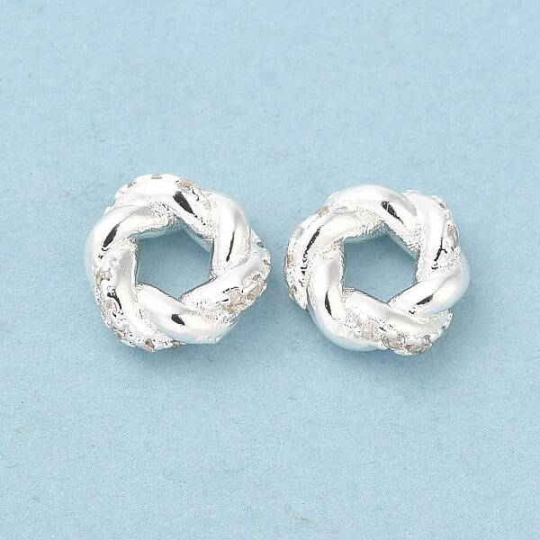 Brass Micro Pave Cubic Zirconia Spacer Beads