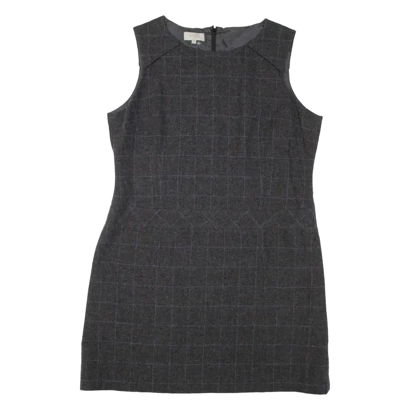 HOBBS LONDON Womens Pencil Dress Grey Wool Sleeveless Short UK 16