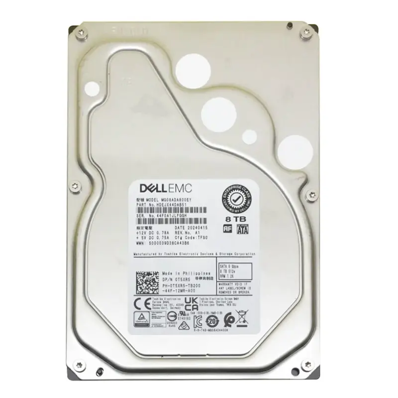 T5XR5 Dell 8TB 7200RPM SATA 3Gb/s 256MB 512e 3.5-Inch Hard Drive