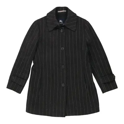 Burberry London Pinstripe Coat - Large Grey Wool