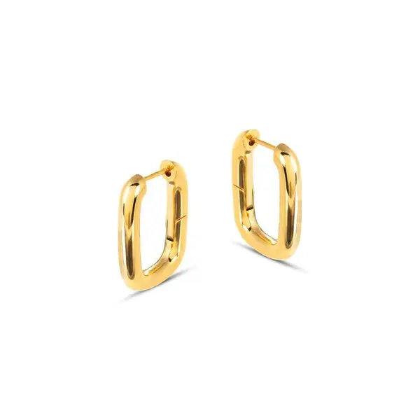 Bella Chunky Rectangular Gold Earrings