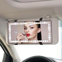 Car Sun Visor Vanity Mirror With 3 Lighting Modes Clip-On Rearview Sunshade Makeup Mirror 8 Hours Of Use After One Charge Aut...