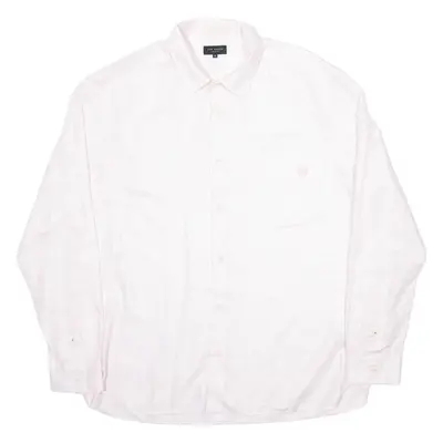 TED BAKER Mens Plain Shirt Pink Linen Long Sleeve 2XL