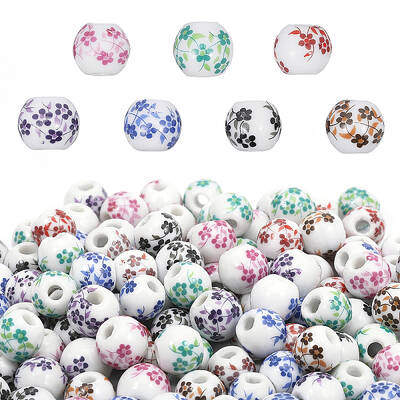 210Pcs 7 Colors Handmade Porcelain Beads