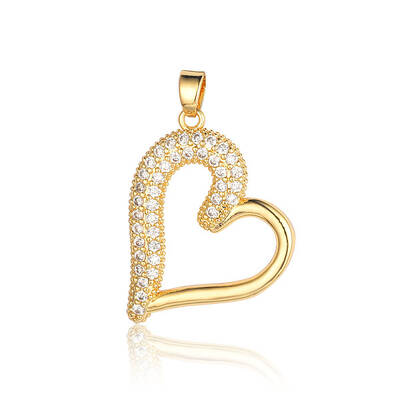 Brass Micro Pave Clear Cubic Zirconia Pendants