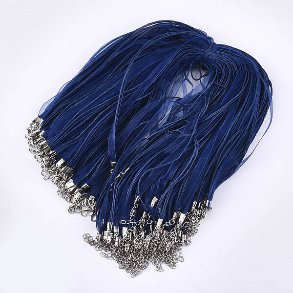 Waxed Cord and Organza Ribbon Necklace Making