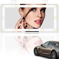 Car Sun Visor Vanity Mirror, Rechargeable Makeup Mirror with 3 Light Modes & 60 LEDs - Dimmable Clip-on Rear View Sun-Shading...