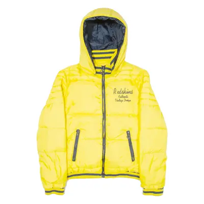 REDSKINS Insulated Boys Puffer Jacket Yellow Hooded 16Y