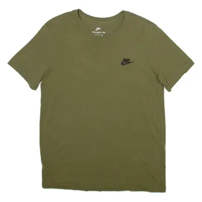NIKE Mens T-Shirt Green Crew Neck S