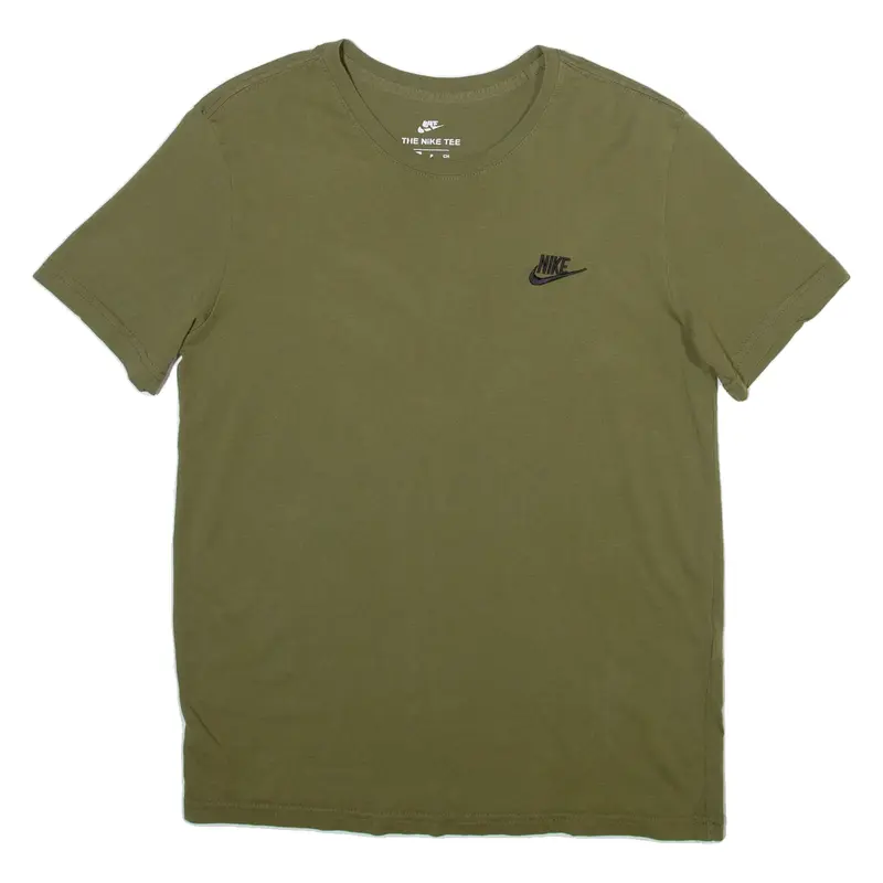 NIKE Mens T-Shirt Green Crew Neck S