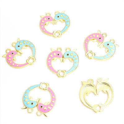 Alloy Enamel Split Pendants