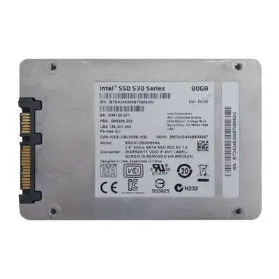 Intel SSDSC2BW080A401 | 530 80GB Multi-Level Cell SATA 6Gb/s NAND Flash 2.5-Inch Solid State Drive