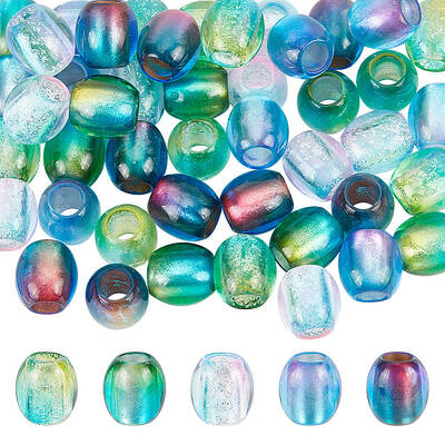 50Pcs 5 Colors Painted Acrylic Beads