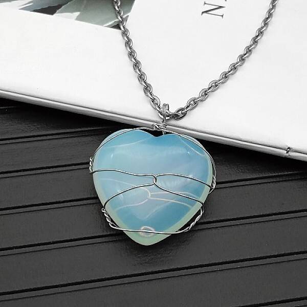 Synthetic Opalite Pendant Necklaces