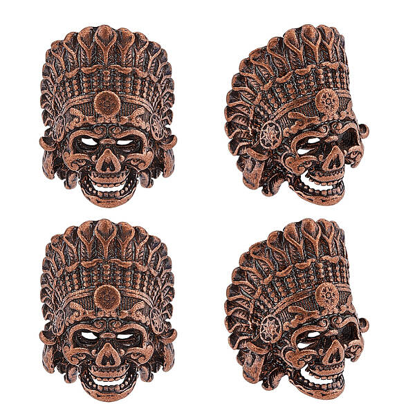 4Pcs Tibetan Style Alloy European Beads