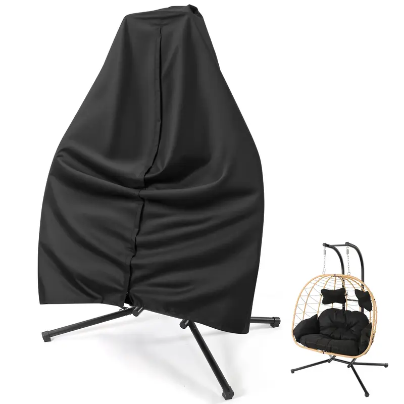 【FallFreshness】Double-seat Indoor/Outdoor Egg Chair Rain Cover with a Zipper Attached, Weatherable, UV-resistant and wate...