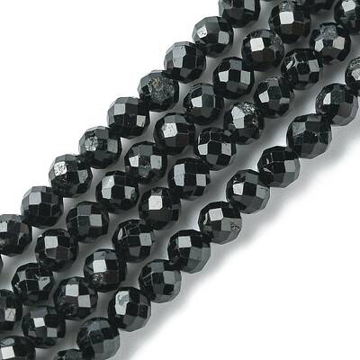 Natural Black Tourmaline Beads Strands