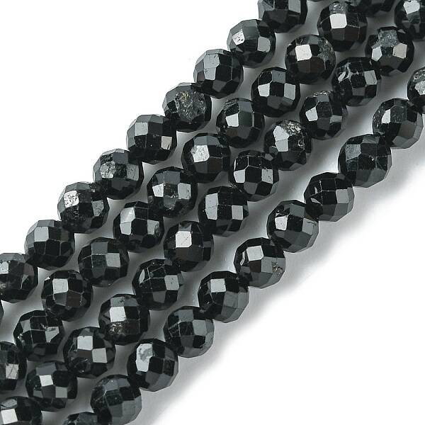 Natural Black Tourmaline Beads Strands