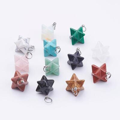 Natural & Synthetic Mixed Stone Pendants