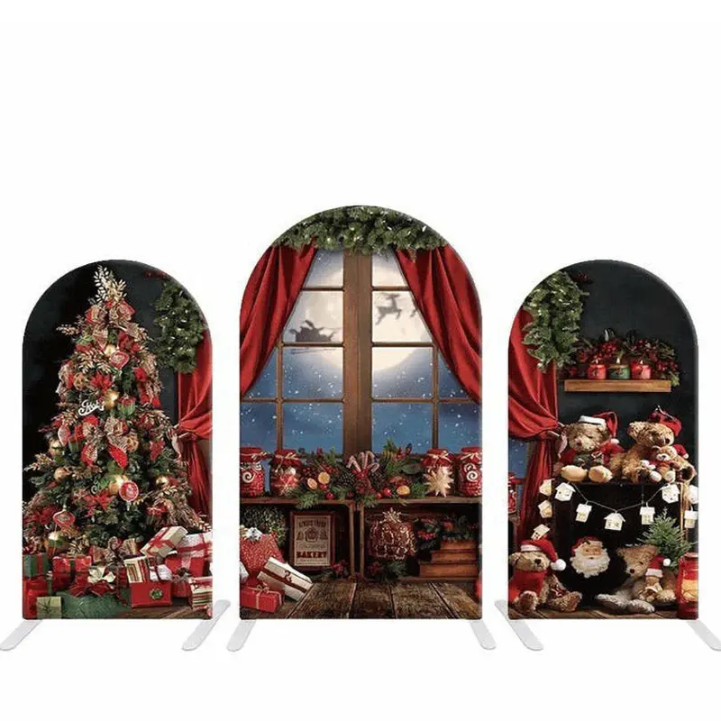Christmas Trees Gift Nightmoon Arch Backdrop Cover - Aperturee