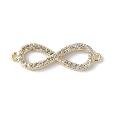 Brass Micro Pave Clear Cubic Zirconia Connector Charms