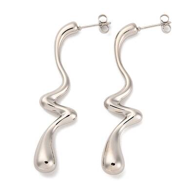 Teardrop 304 Stainless Steel Stud Earrings for Women