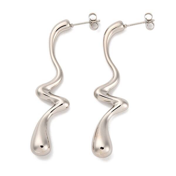 Teardrop 304 Stainless Steel Stud Earrings for Women