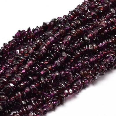 Natural Garnet Chip Beads Strands