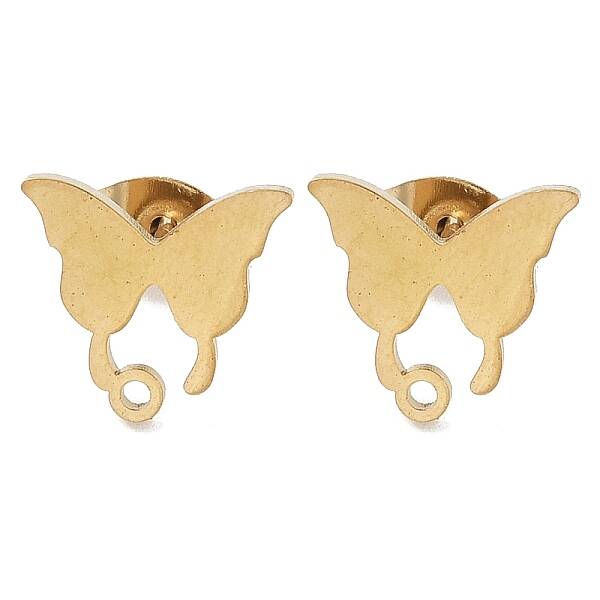 Butterfly Ion Plating(IP) 304 Stainless Steel Stud Earring Findings