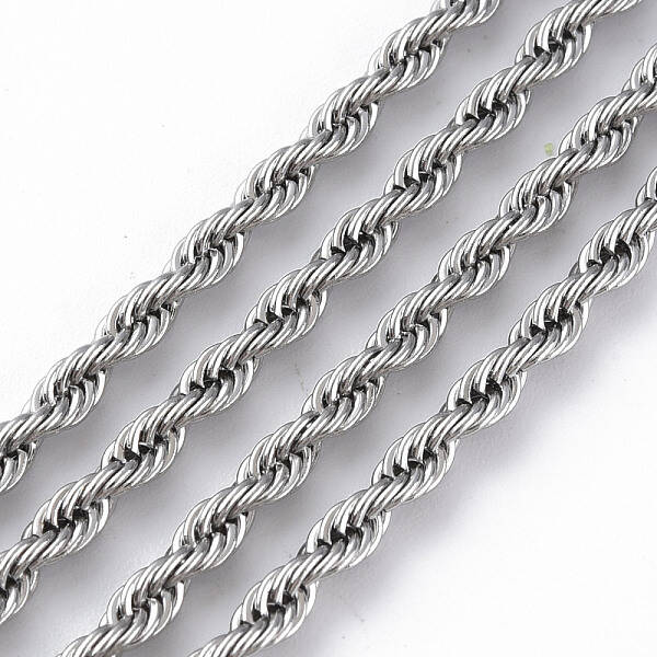 Non-Tarnish 304 Stainless Steel Rope Chain Necklaces for Men Women