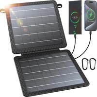 10W Solar Charger, IP65 Waterproof, Foldable with Dual USB Outputs (5V/2A Max) for iPhone, iPad, Samsung, and more. Ideal for...