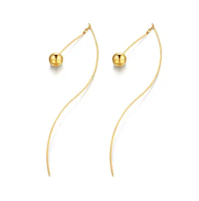 18K Gold Bead Drop Earrings