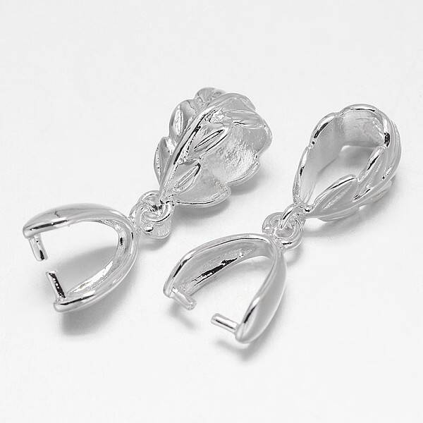 Leaf Rack Plating Brass Pendant Pinch Bails