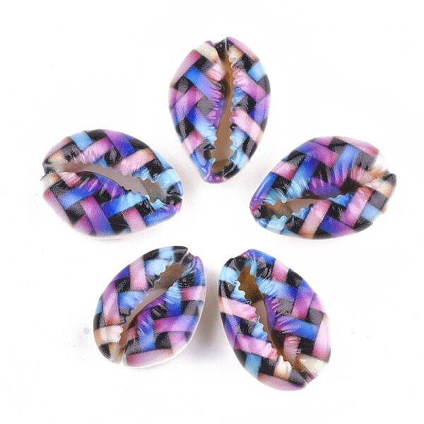 Printed Cowrie Shell Beads