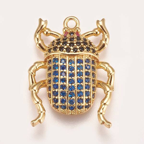 Brass Micro Pave Cubic Zirconia Pendants