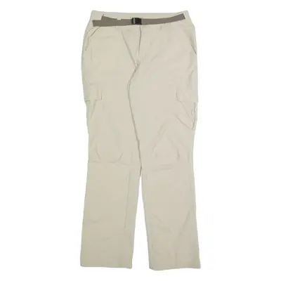 COLUMBIA Outdoor Cargo Mens Trousers Cream Regular Straight Nylon W30 L30