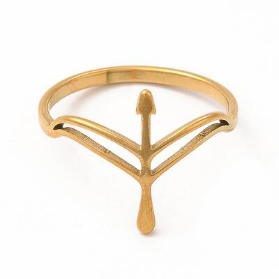 304 Stainless Steel Hollow Out Arrow Finger Ring for Women