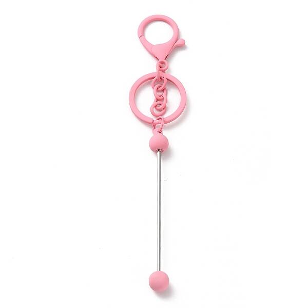 Spray Painted Alloy Bar Beadable Keychain for Jewelry Making DIY Crafts