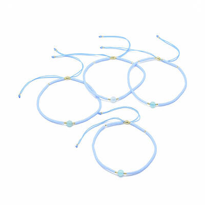 Adjustable Natural Agate Braided Bead Bracelets