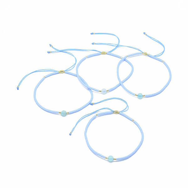 Adjustable Natural Agate Braided Bead Bracelets