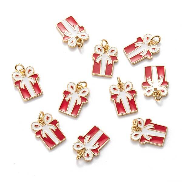 Real 18K Gold Plated Brass Enamel Pendants