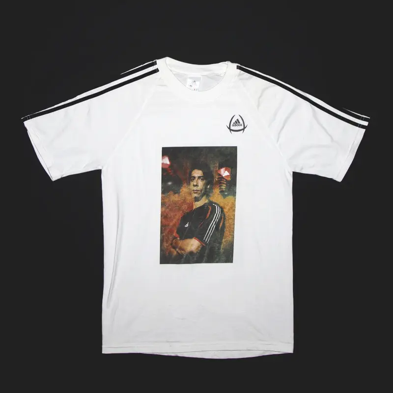 ADIDAS Football Sports White Short Sleeve T-Shirt Mens S