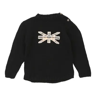 Age 3  Burberry Novacheck Jumper - XS Black Wool